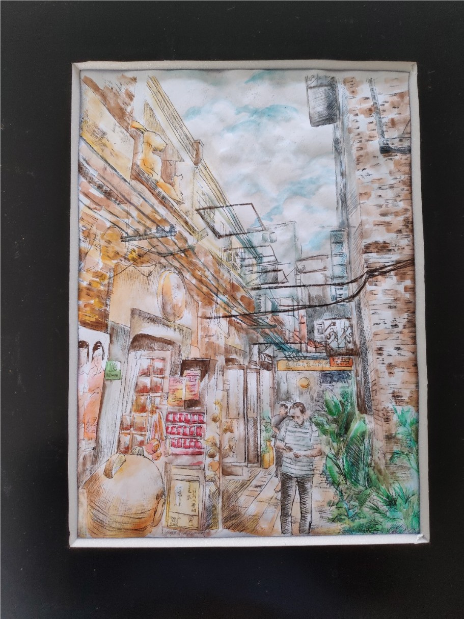 Pen and Gouache
