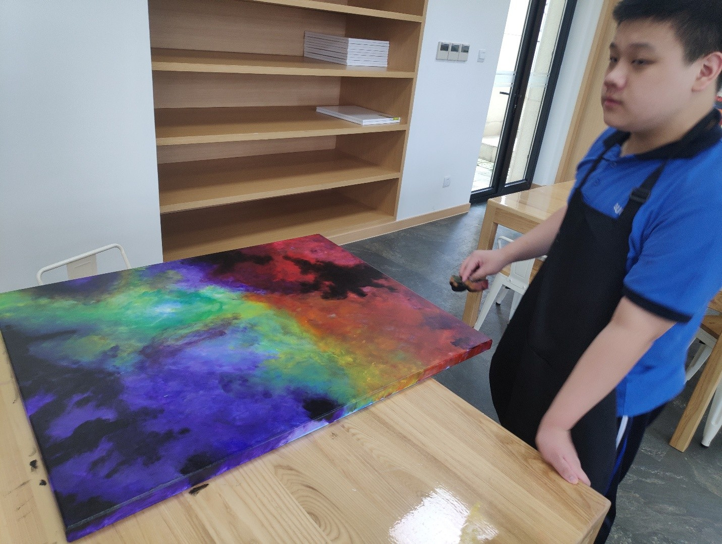 Students working on their projects