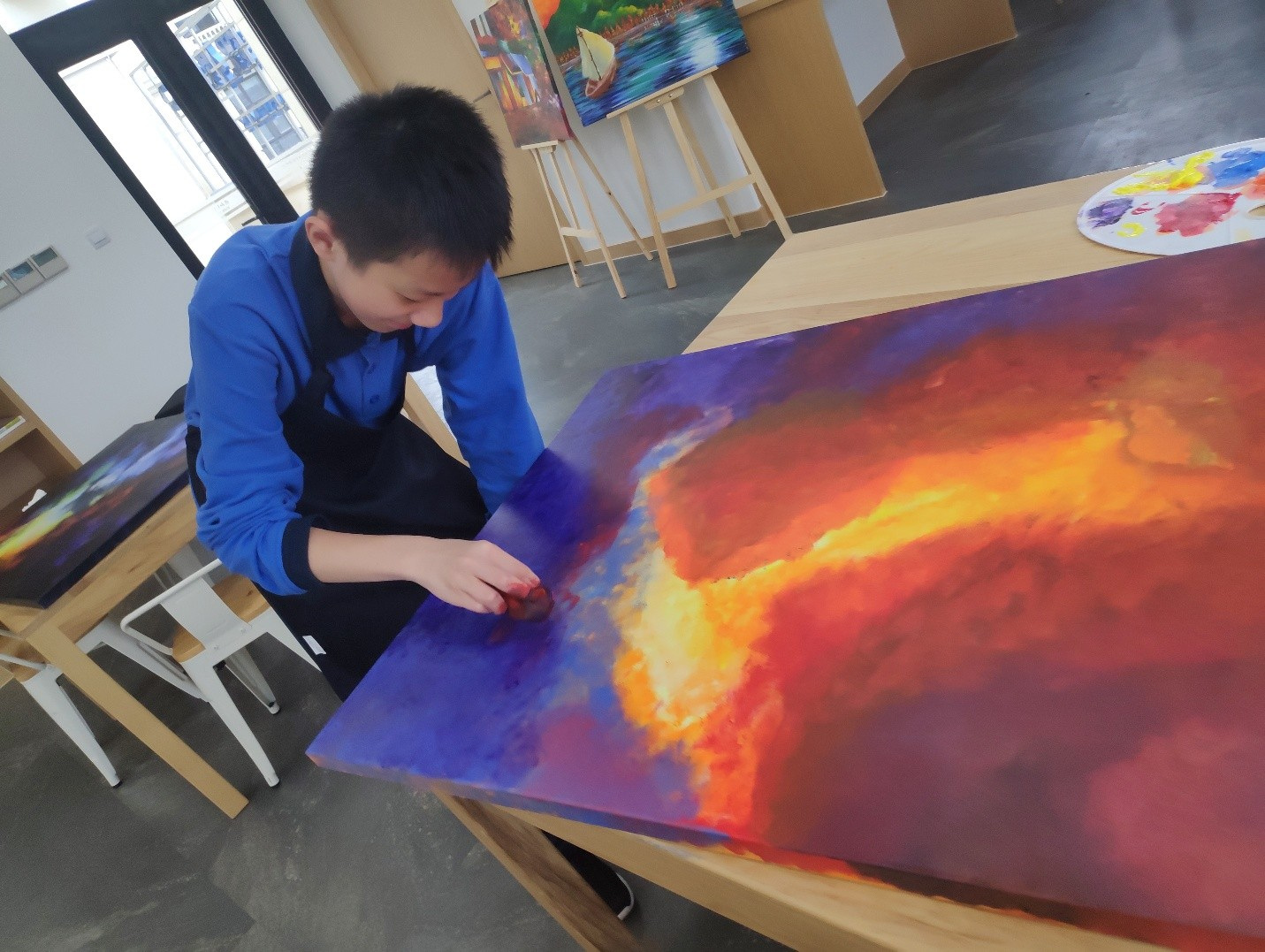 Students working on their projects
