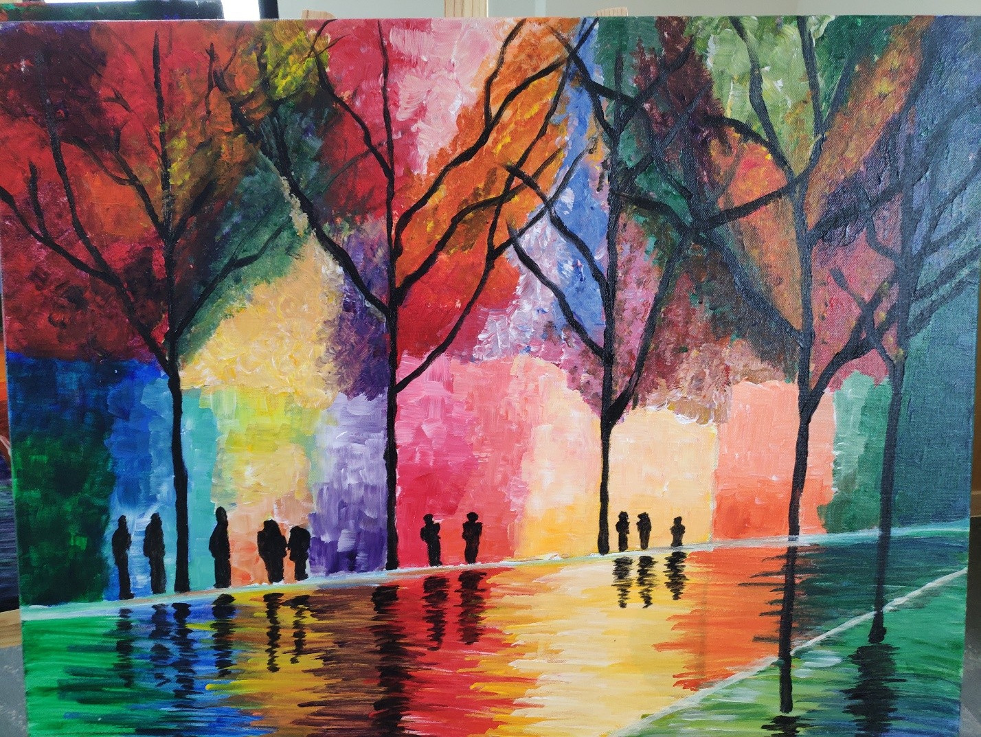 Walking through the city’s lights